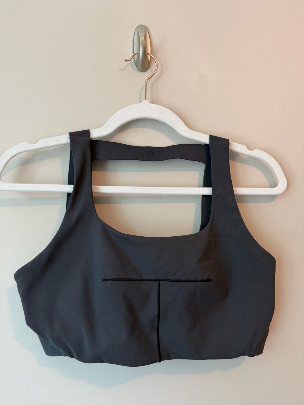 Lululemon Lab Esker Bra Graphite Grey Sz 8 Medium Support Yoga Bra VGUC